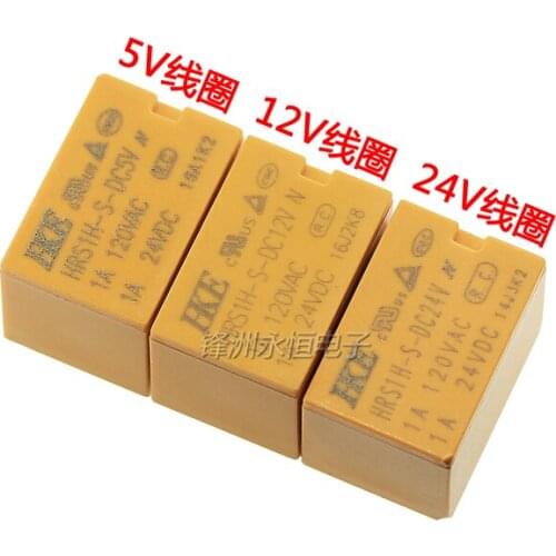 5PCS/lot Signal relay HRS1H-S-DC5V HRS1H-S-DC12V HRS1H-S-DC24V 1A 120VAC 6PN