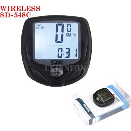 50Pcs/Lot Auto Wakeup SD-546C Wireless Bicycle Computer LCD Backlight Odometer Speedometer