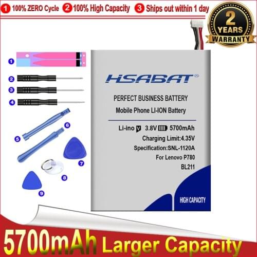 HSABAT 5700mAh BL211 Battery for Lenovo P780 Battery
