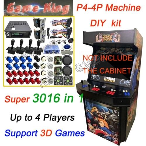 Game King 3016 in 1 arcade box with jamma cable Happ joystick button coin selector full kit for DIY 4 players arcade cabinet