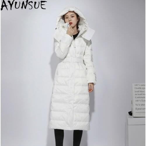 AYUNSUE Womens Jacket Long Down Jacket Warm Winter Coat Female Hooded Women Parkas White Fashion Clothes 2020 Mujer Chaqueta 95