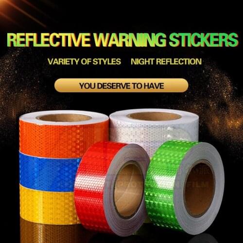 FREE SHIPPING/WATERPROOF/DECORATIVE Multiple Colour Car Safety Warning Tape Reflective Strip Self Adhesive Reflective Sticker