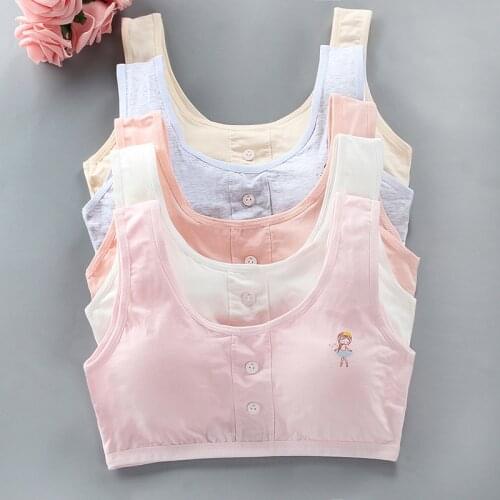 Teenage bra development vest-style underwear students junior high school students pure cotton 9-16 years old wipe chest