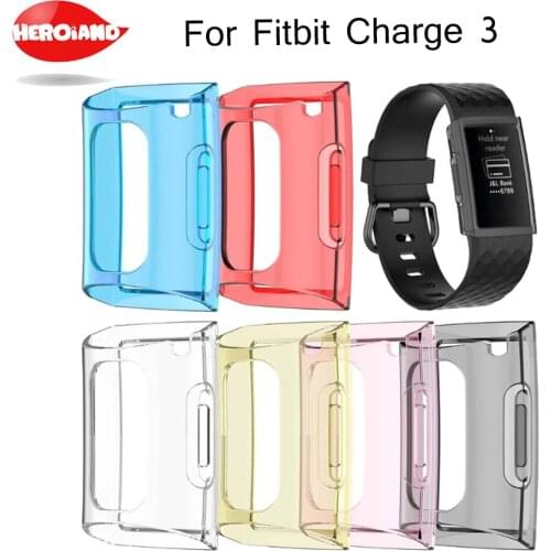 Case For Fitbit Charge 3 Case Soft TPU Silicone Protective Case Cover Shell for Fitbit Charge 3 Band Smart Watch Accessories