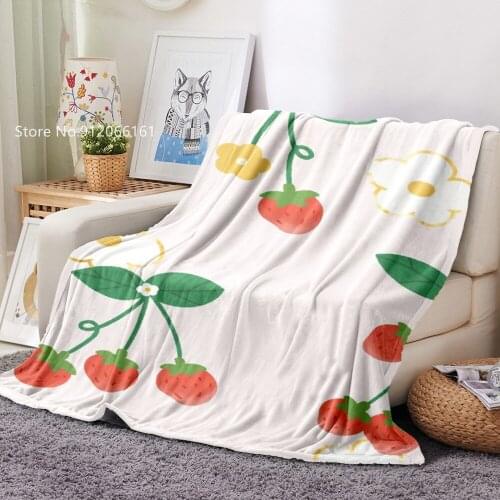 Nap Office Happy Nappers Strawberry Cartoon Flannel Blanket Chrysanthemum Panda Fleece Blanket For Kids Teen Sofa Cover Decor
