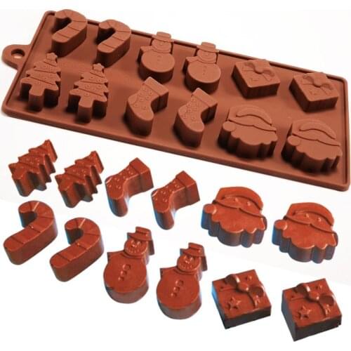 6 Shapes Christmas Chocolate Cake Jelly Ice Silicone Fondant Mold Mould Baking Tool