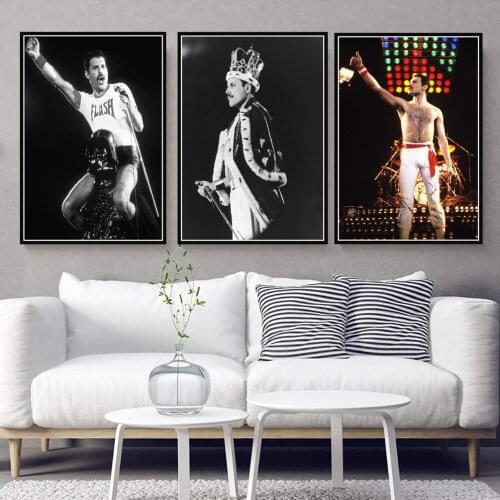 Freddie Mercury Rock Musician Bohemian Rhapsody Poster And Prints Canvas Painting Wall Art Picture Vintage Decorative Home Decor