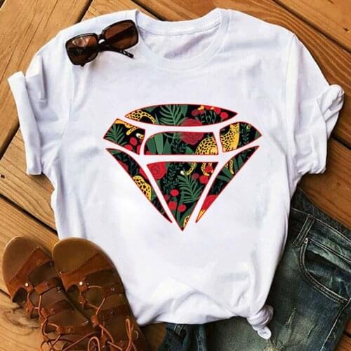 FIXSYS New Fashion Leopard Diamond Print T Shirts Women Tshirt Casual Short Sleeves Tops Tees Harajuku Ulzzang Feamle Tshirt