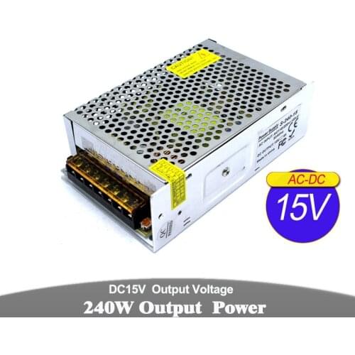 DC Switching Power supply 15V 240W 110V 220V ac-dc SMPS Power Adapter Source Driver Transformer For Led Lighting Lamp CCTV CNC