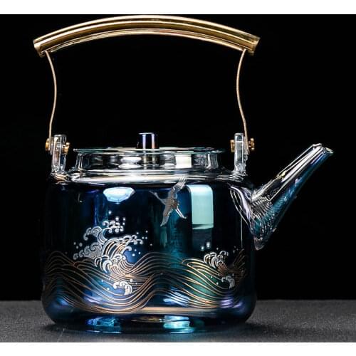 Induction cooker can use heat-resistant thickened glass kettle for household tea set