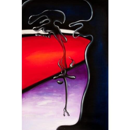 Hand Made Oil Painting on Canvas, Men by Vantuan Nguyen, Abstract Oil Paintings for Living Room Wall Vertical