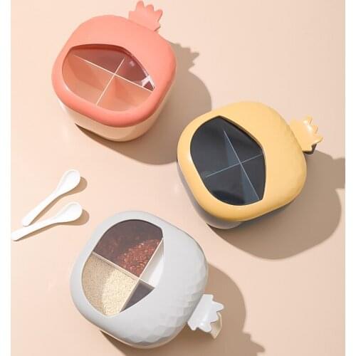 Kitchen Supplies Seasoning Box Square Colour Set MSG Sauce Salt Shaker Household Four-In-One Seasoning Box With Lid Suit