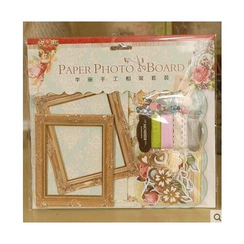 Hot DIY Scrapbooking Album Love Lace Album Wooden Frames For 5 Inches Album Family Smile Albun SWF