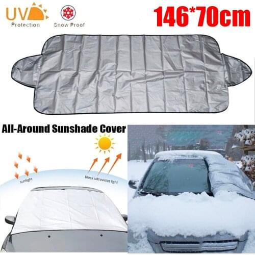 Car Windshield Cover Anti-UV Snowproof Full Protection Double Sided Windscreen Cover Sun Snow Ice Universal Shields 146*70cm