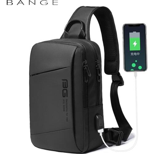 BANGE Fashion Men Travel Waterproof Leisure Male Chest Sports Packs Messenger Shoulder Sling Running Bag mens Boys Handbag