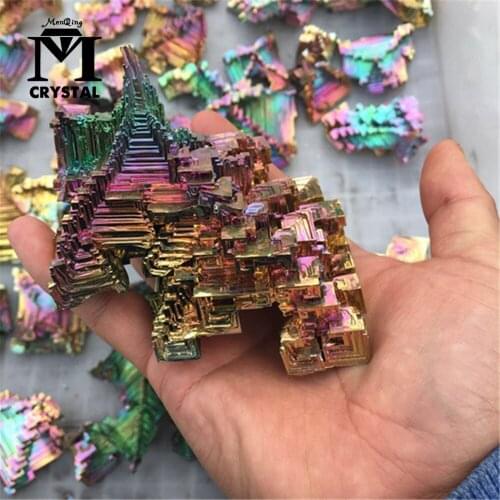 Natural colorful high pure Bismuth Crystals professional making Bismuth Metal Mineral Specimen
