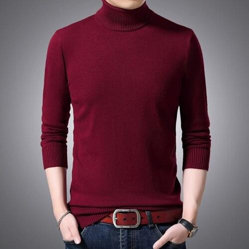 2021 New Fashion Brand Sweater Men Pullovers Turtleneck Slim Fit Jumpers Knitwear Winter Korean Style Casual Clothing Male