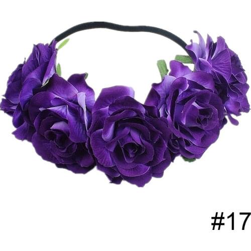 New Lady Flower Headband Floral Rose Hairband Wedding Garland Hair Accessories