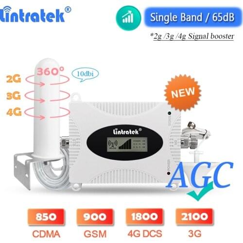 Single Band Signal Booster 3G CDMA 850 900 1800 2100 2G GSM WCDMA 4G LTE Cellphone AGC Cellular Amplifier Repeater Onmi Antenna