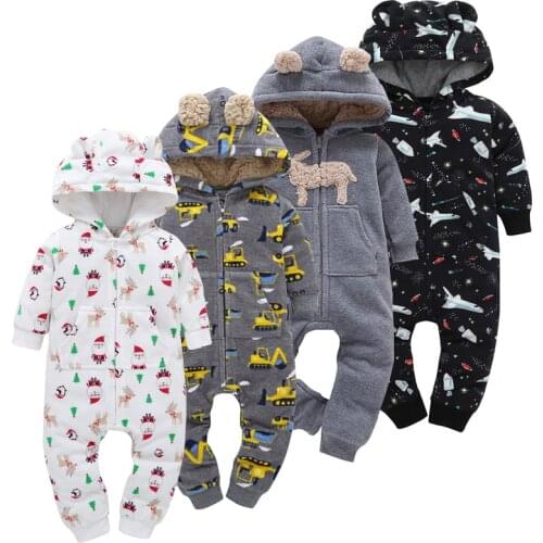 Winter Autumn Baby Rompers Long Sleeve For Boy Girl Clothing Newborn Infant Fleece Cotton Warm Jumpsuit Spring Toddler Clothes