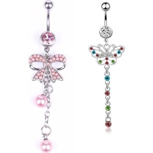 1PC Colorful Butterfly Piercing Industrial Piercing Nombril Sexy Navel Ring Belly Button Ring Pircing Ombligo Pirsing