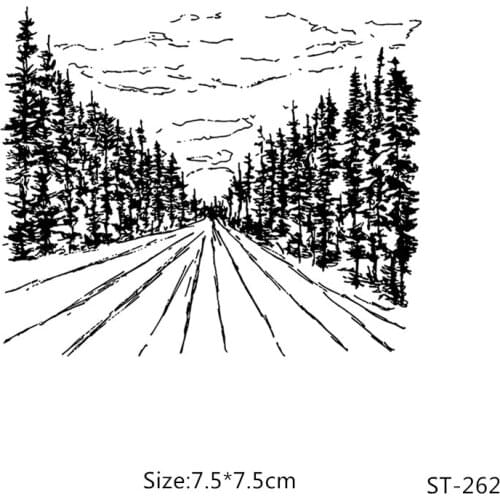 AZSG Clear Sky Forest Trail Clear Stamps/Seals For DIY Scrapbooking/Card Making/Album Decorative Silicone Stamp Crafts