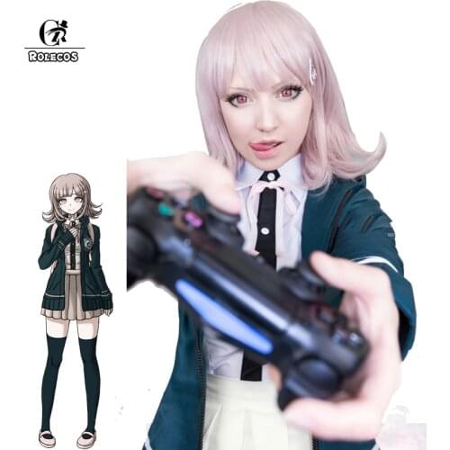 ROLECOS Game Danganronpa Cosplay Nanami ChiaKi Wigs 35cm Anime Cosplay Hairs Synthetic Heat Resistant Women Hair Halloween Wigs