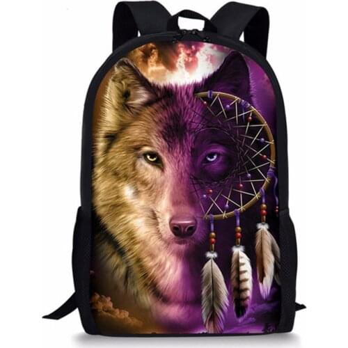 Wild Wolf 3D Pattern School Bags for Boys Girls Children School Backpacks Teenager Kids Book Bag mochila escolar Daypack