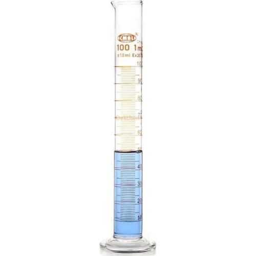 100ml Glass Measuring Cylinder W/Graduated & Spout Mouth Lab Chemistry Glassware