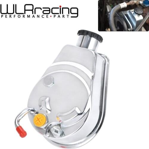 Power Steering Pump P Series 5/8" Keyway Pulley Shaft Chrome Street/Hot Rod Reservoir Gearbox For 66-74 GM Chevy Chevrolet