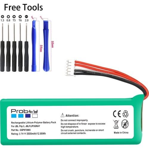 GSP872693 3.7v 3500mAh High Quality Battery For JBL Flip 3 Flip 3 GRAY GSP872693 P763098 03