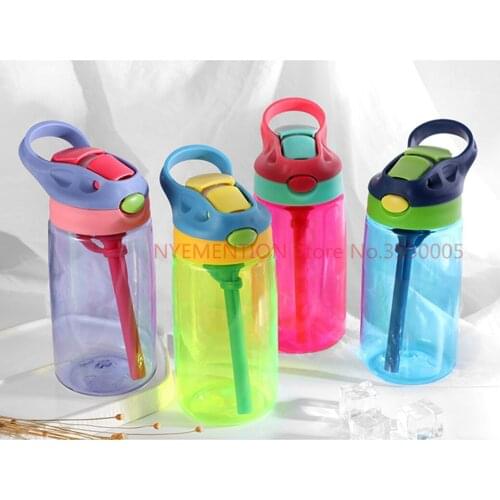 10pcs 450ML/600ML Plastic Straw Cup Childrens Feeding Cup Drinking Sippy Bottle With Clip BPA Free Portable Eco-friendly Cups