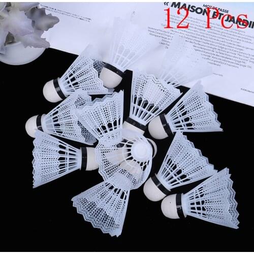12 Pcs/set White Plastic Badminton Ball Shuttlecocks Sport Training Sport