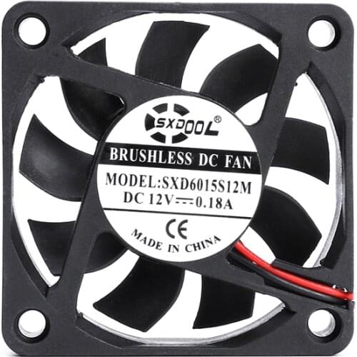 2pcs SXDOOL 6015 2Pin 60mm 60*60x15mm 12V DC Computer CPU Cooling Fan 6cm silent quiet axial Cooler