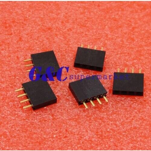 20PCS 1x4 Single Row 4 Pins Pitch 2.54mm PCB Socket Female Header