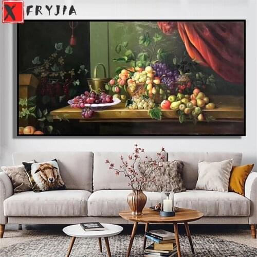 5D DIY Square round Diamond Painting European classical still life with fruits and flowers Cross Stitch Diy Diamond Mosaic art