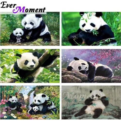 Ever Moment Diamond Painting Panda Bamboo 5D DIY Picture Of Rhinestone Mosaic Full Square Drill Diamond Embroidery Decor ASF1980