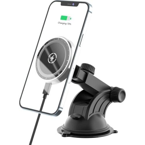 15W Wireless Car Charger Magnetic Wireless Charger Mobile Phone Holder For IPhone 12 Mini Pro Suction Cup Bracket Drop Shipping
