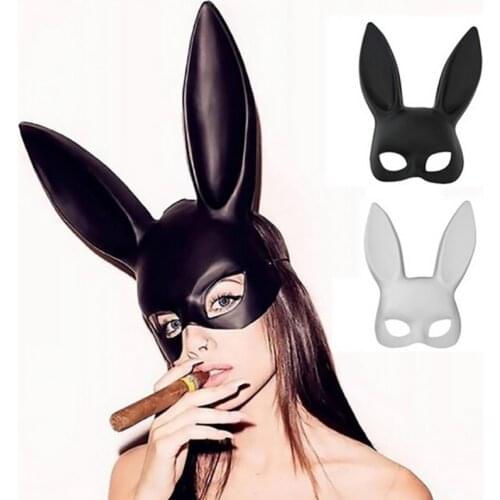 Halloween Bunny Bondage Mask Masquerade Party Long Ears Girl Mark Sexy Rabbit Ears Mask Cosplay Costume