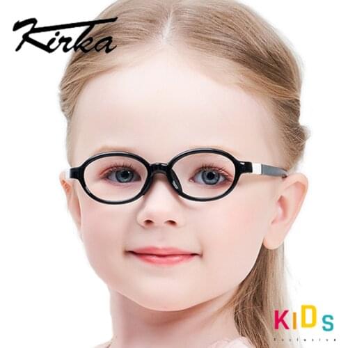 Kirka Children Flexible Kids Glasses TR90 Baby Eyewear Soft Kids Eyeglass Frames for 2-5 Years Old Optical Glasses Acetate Black