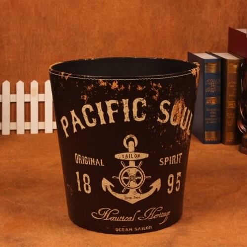 European creative retro trash trash baskets no cover fashion antique home decorations ornaments living room wastebasket