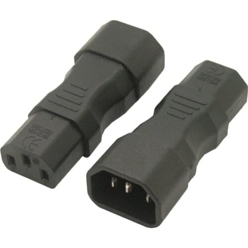 IEC 320 C14 to C13 straight power adapter IEC 320 3pin male to female extension adapter C13 to C14