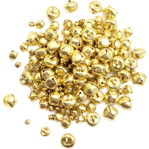 150 Pack 6mm 10mm 15mm Jingle Bells, Craft Bells, DIY Bells for Wreath, Holiday Home and Christmas Decoration