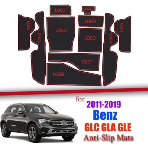 Gate Slot Pad For Mercedes-Benz GLE GLA GLC 2011-2019 X156 X253 W166 Interior Door Pad Car Cup Holders Non-slip Mats