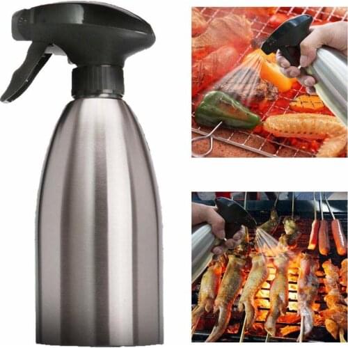 Kitchen tools Food grade spray can 304 stainless steel spray bottle Oil barbecue can be set LOGO spice container seasoningbottle