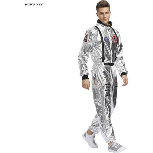M-XL Men Halloween Cosmonaut Costume Astronaut uniform Cosplay Carnival Purim parade Stage show Masquerade Role play Party dress