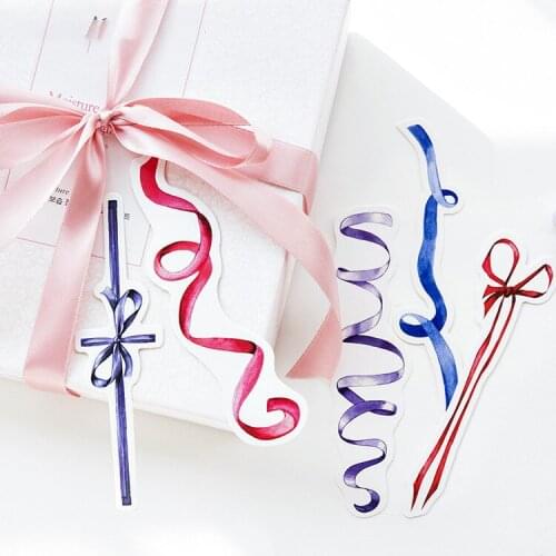 Multi-use 30 pcs ribbon design Craft Paper Cards as bookmark tag gift decoration Scrapbooking DIY leave message card