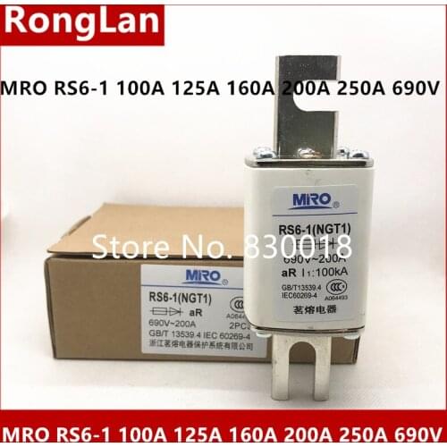 MRO Mingrong RS6-1 690 V/1000 V 100A 125A 160A 200A 250A NGT1 Fast-Acting-5PCS/LOT