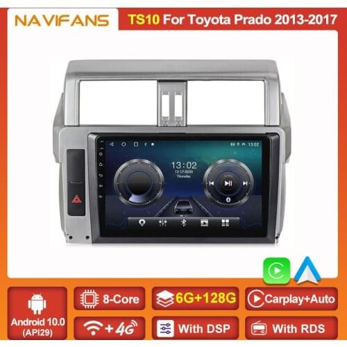 2DIN Android 11 Split Screen Radio For Toyota Land Cruiser Prado 150 2013-2017 Car Multimedia No 2 Din DVD Player GPS Navigation
