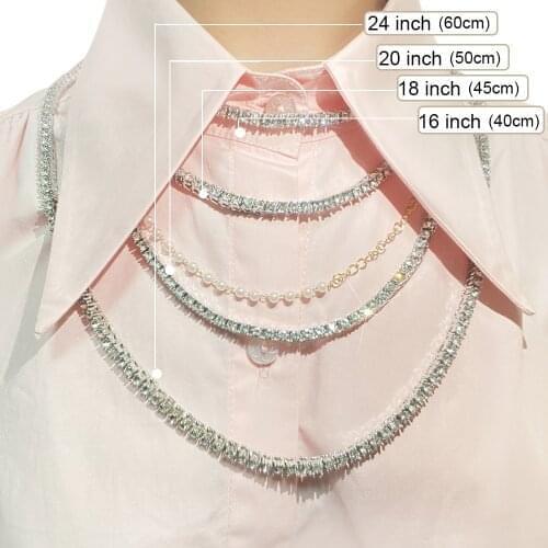 Tennis Necklaces For Women 4mm Iced Out Bling AAA Zircon 1 Row Tennis Chain Necklace Men Hip Hop Jewelry VIP